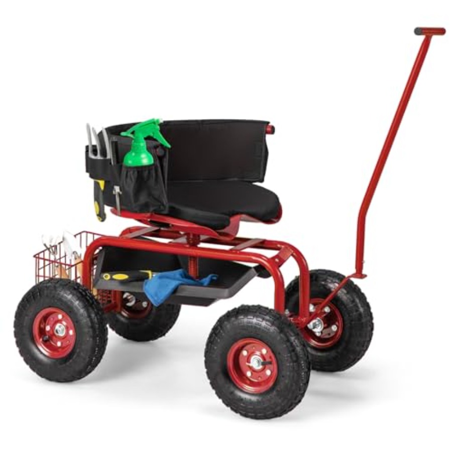 Gardening Tools Green - Outdoor gardening seat wagon with wheels,
