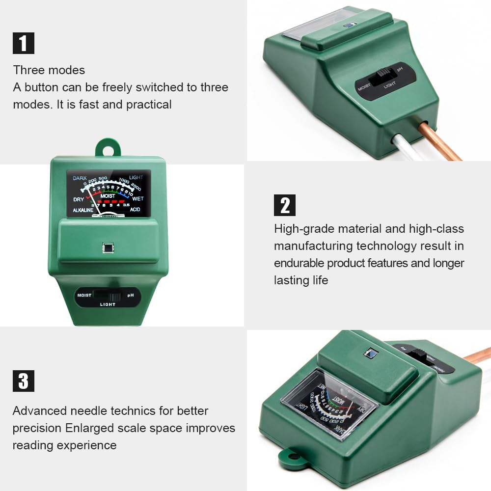 Soil pH Meter, MS02 3-in-1 Soi - Gardening Tools Green 리뷰 및 가격