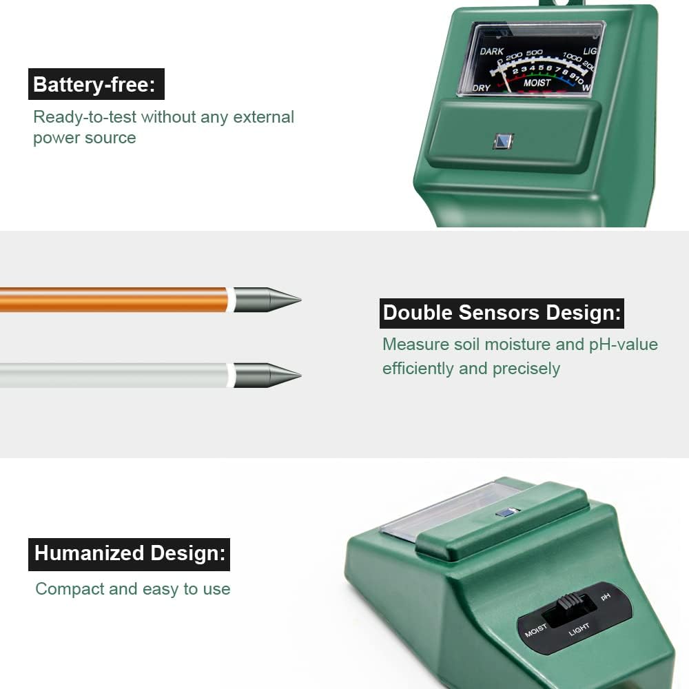 Soil pH Meter, MS02 3-in-1 Soi - Gardening Tools Green 리뷰 및 가격