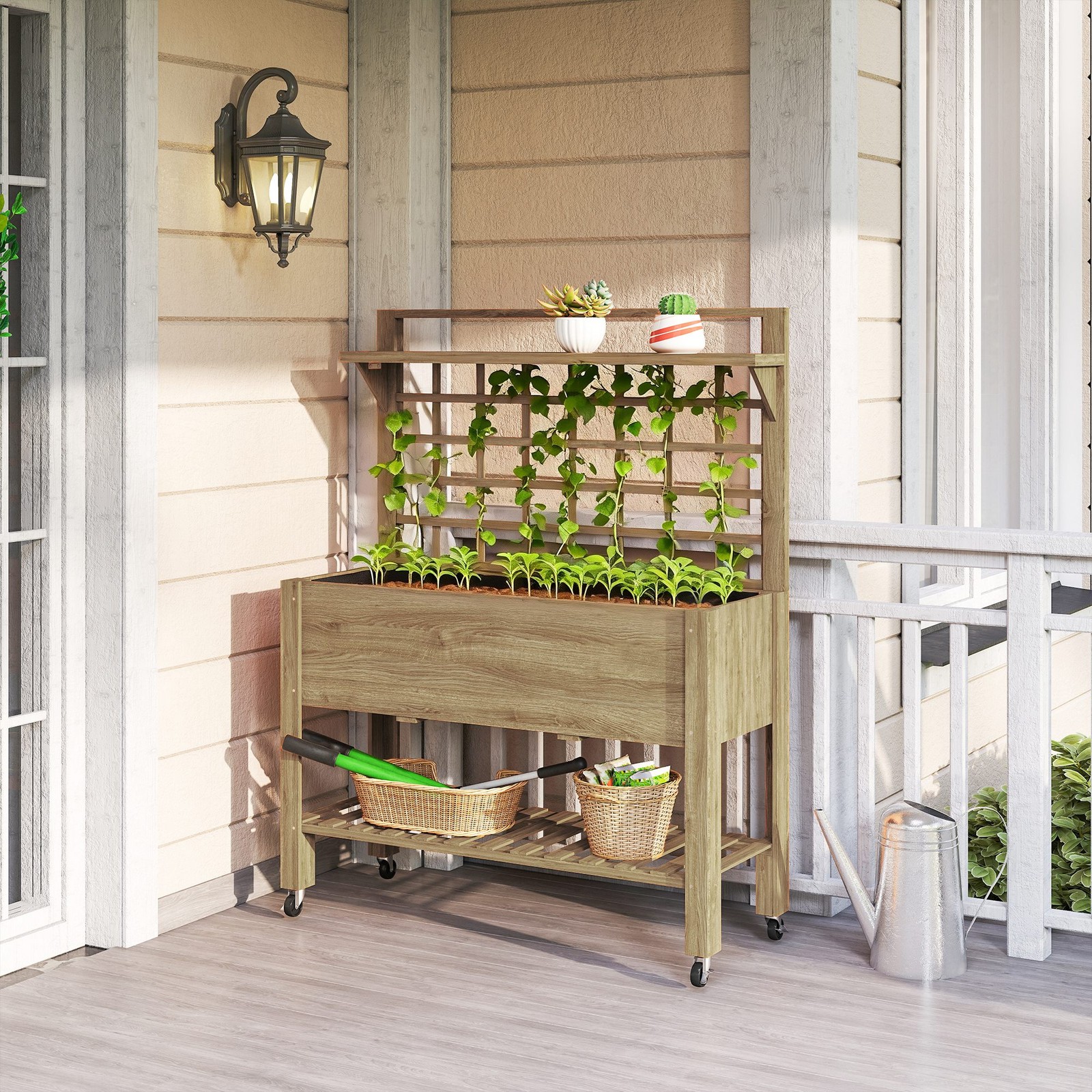 Outdoor Wooden Elevated Growin - Grow Bags 리뷰 및 가격