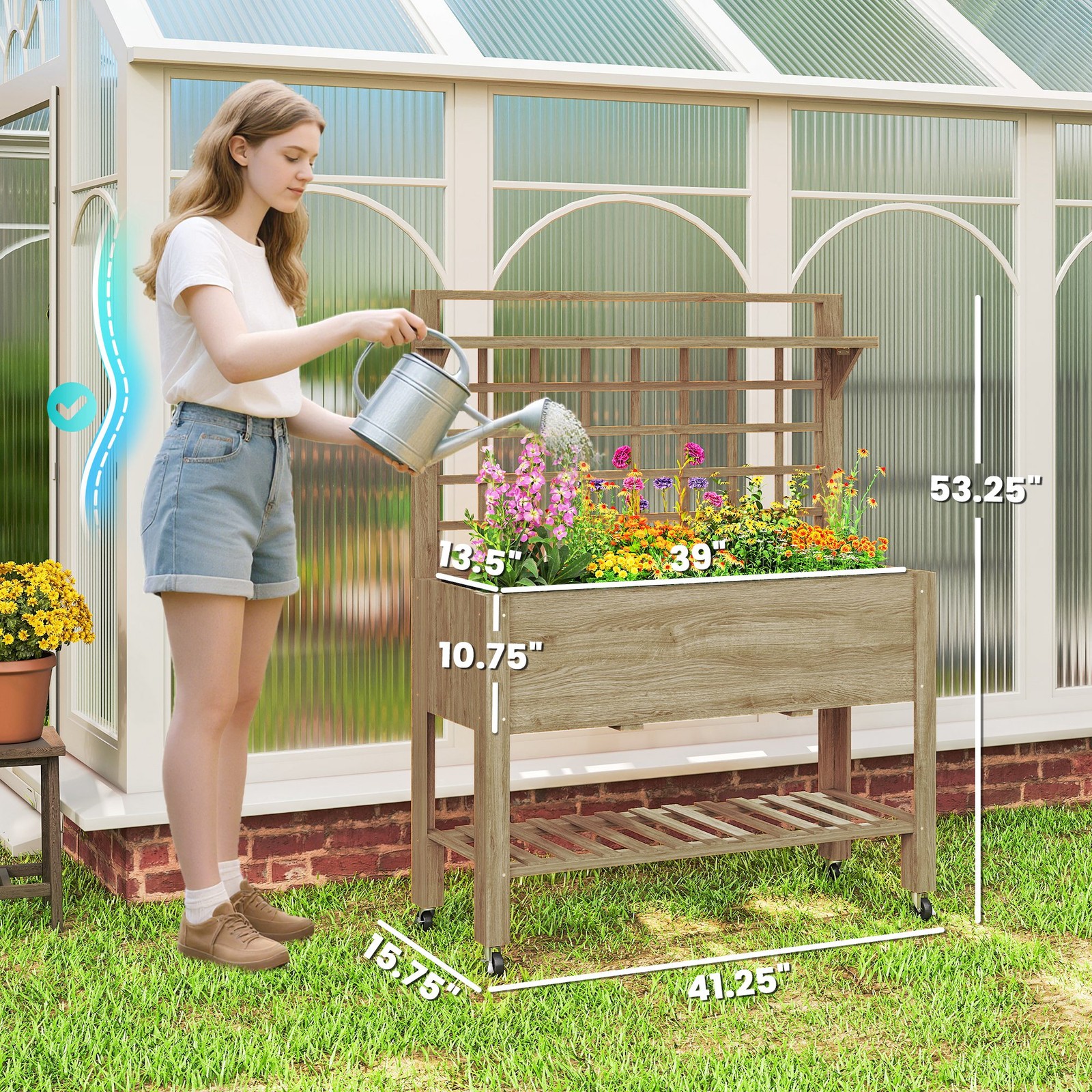 Outdoor Wooden Elevated Growin - Grow Bags 리뷰 및 가격