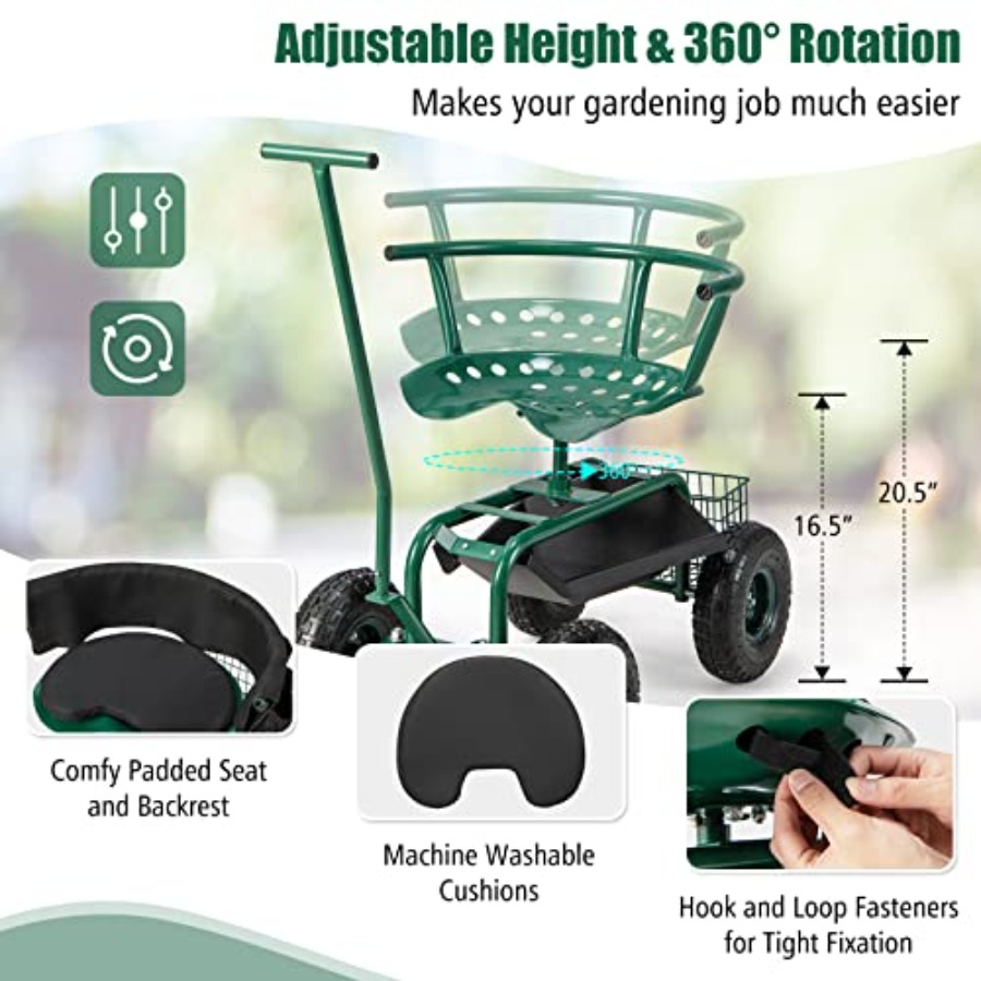 Outdoor gardening seat wagon w - Gardening Tools Green 리뷰 및 가격