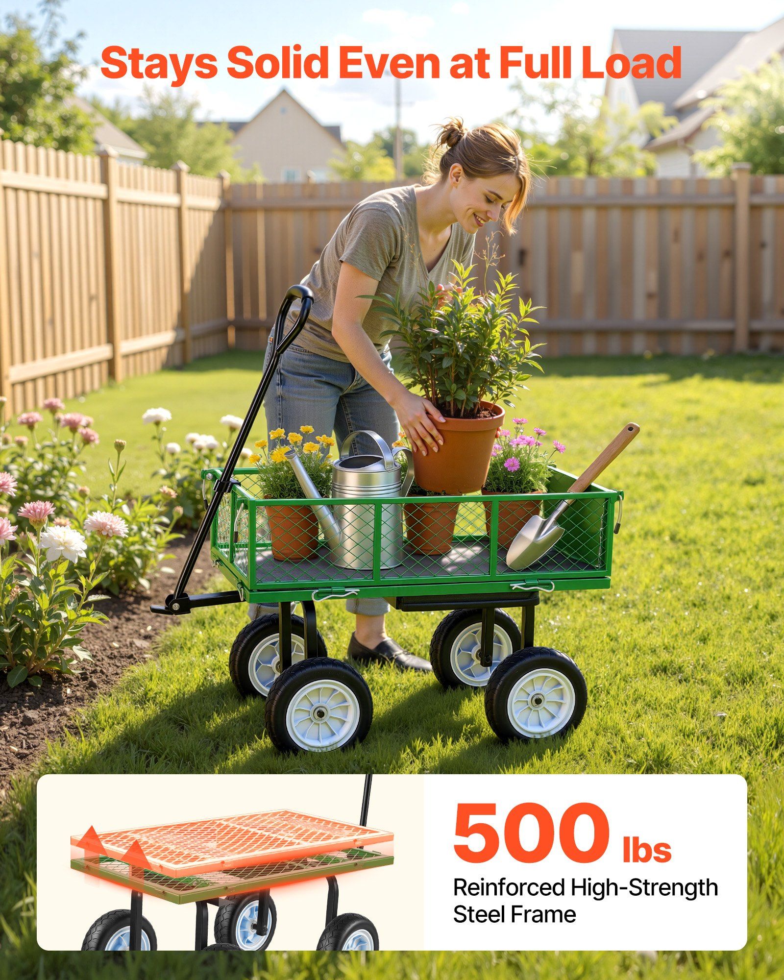Garden Cart with Seat, 500 LBS - Gardening Tools Heavy Duty 리뷰 및 가격