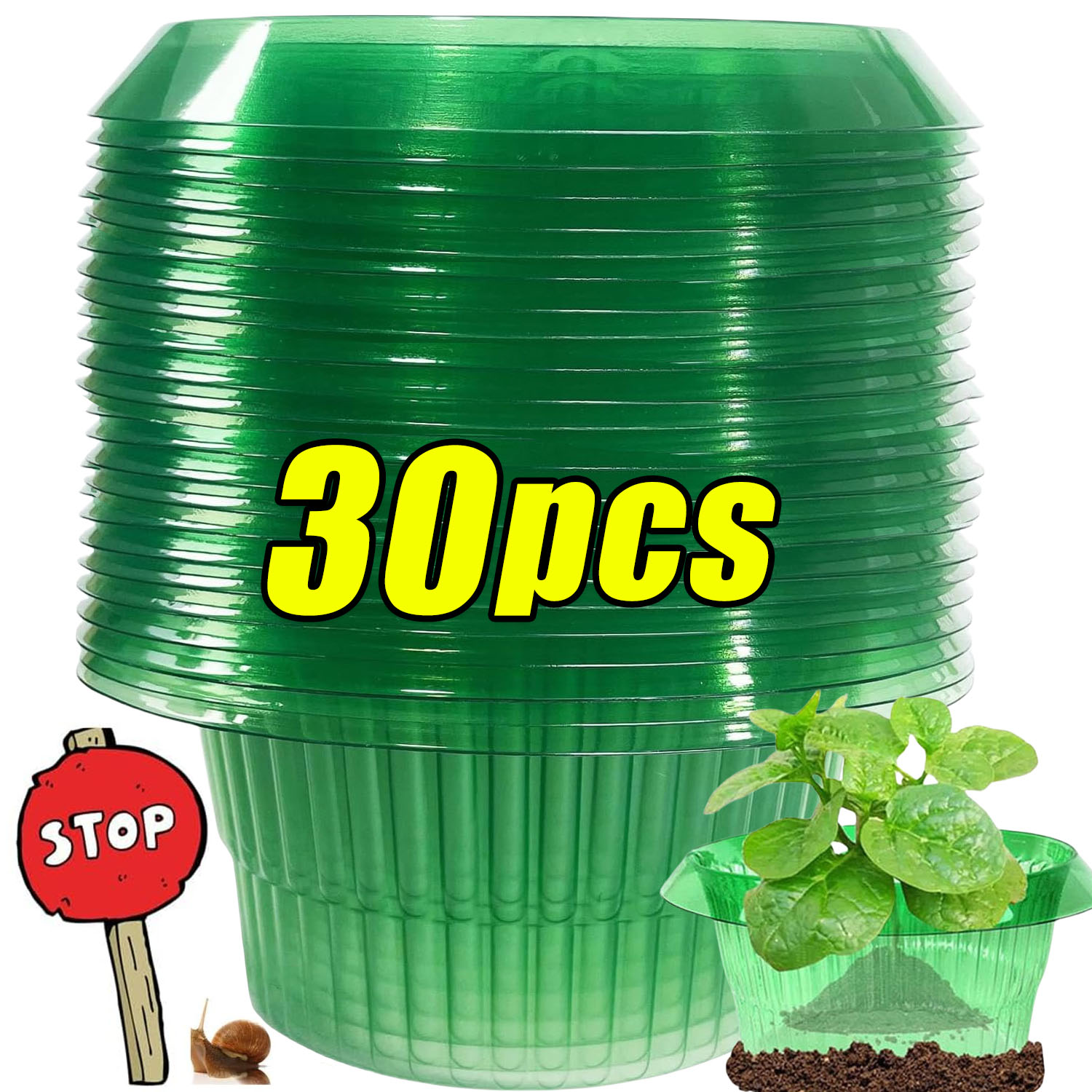 1/30pcs Plants Slug Protection - Gardening Tools Green 리뷰 및 가격